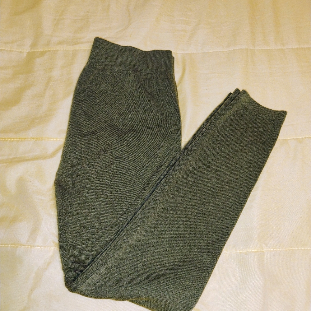 Junior or women's thick Dark Green leggings OS fit most
